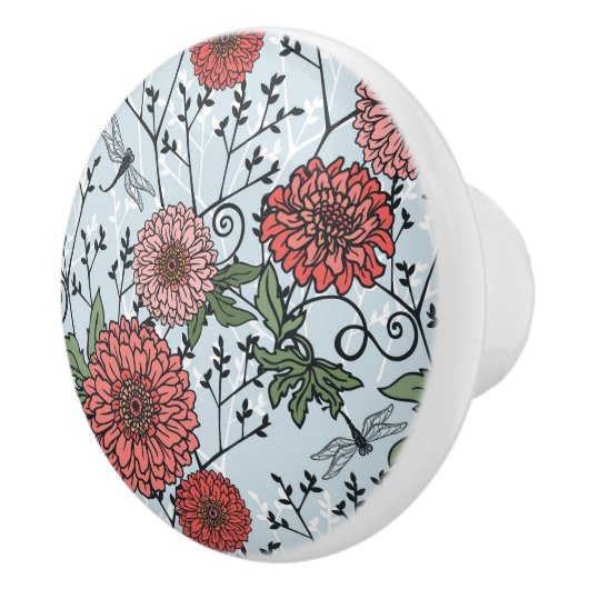 Blumenmuster 3 keramikknauf (Rechts)