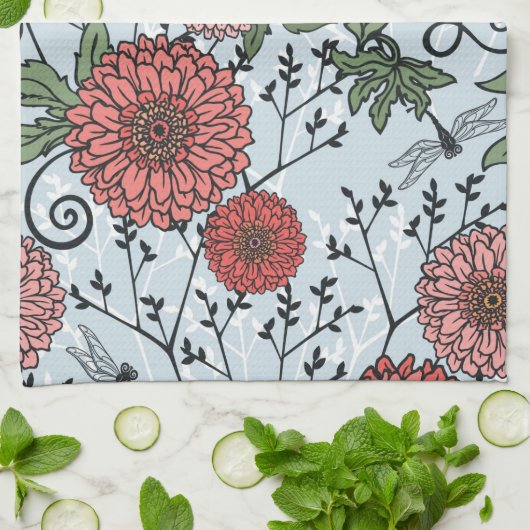 Blumenmuster 3 küchentuch (Gefaltet)