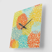 Blumenmuster 3 quadratische wanduhr (Winkel)