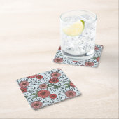 Blumenmuster 3 rechteckiger pappuntersetzer (Vor Ort)