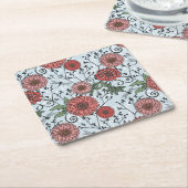 Blumenmuster 3 rechteckiger pappuntersetzer (angewinkelt)