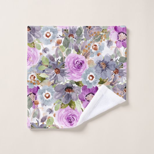 Blumenmuster 3 Ringblende Badhandtuch Set (Waschlappen)