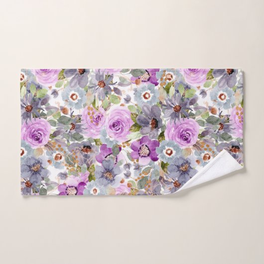 Blumenmuster 3 Ringblende Badhandtuch Set (Handtuch)