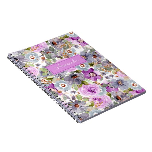 Blumenmuster 3 Ringblende Notizblock (Rechte Seite)