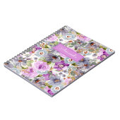 Blumenmuster 3 Ringblende Notizblock (Linke Seite)