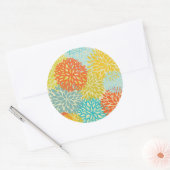 Blumenmuster 3 runder aufkleber (Umschlag)