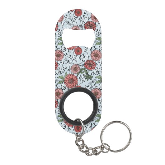 Blumenmuster 3 schlüsselbund flaschenöffner (Rückseite)