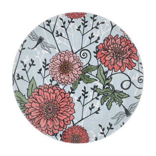 Blumenmuster 3 schneidebrett (Vorderseite)