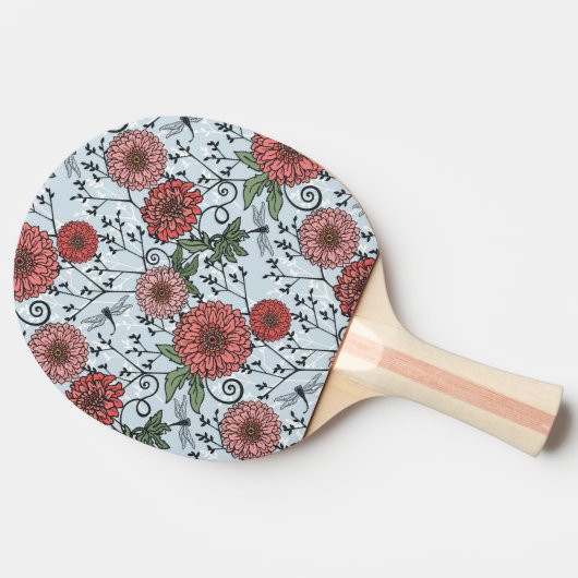 Blumenmuster 3 tischtennis schläger (Seitenansicht)
