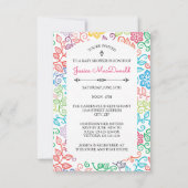 Blumenmuster - 3x5 Kinderdusche Einladung (Vorderseite)