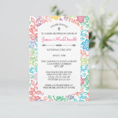 Blumenmuster - 3x5 Kinderdusche Einladung (Stehend Vorderseite)