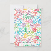 Blumenmuster - 3x5 Kinderdusche Einladung (Rückseite)