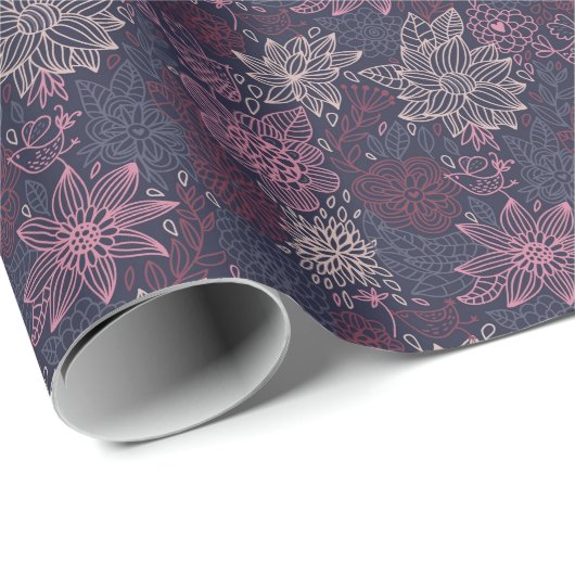 Blumenmuster 4 2 geschenkpapier (Rolleneckpunkt)