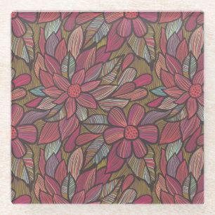 Blumenmuster 4 2 glasuntersetzer
