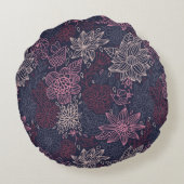 Blumenmuster 4 2 rundes kissen (Rückseite)