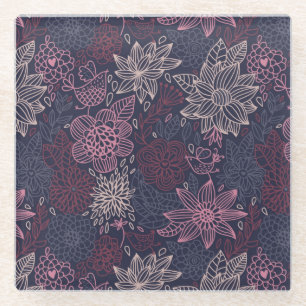 Blumenmuster 4 3 glasuntersetzer