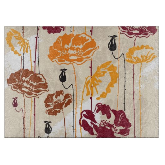 Blumenmuster 4 der abstrakten Eleganz Schneidebrett (Vorderseite)