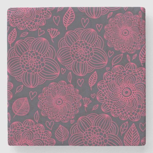 Blumenmuster 4 steinuntersetzer (Vorderseite)