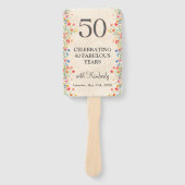 Blumenmuster 50. Geburtstag Custom 50 Jahre Modern Fächer (Vorderseite)