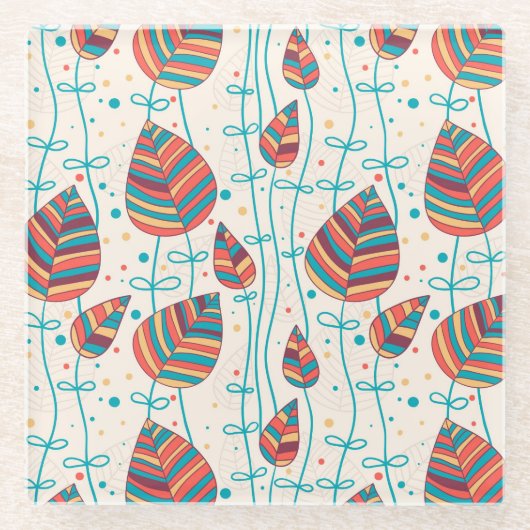 Blumenmuster 5 2 glasuntersetzer (Vorderseite)