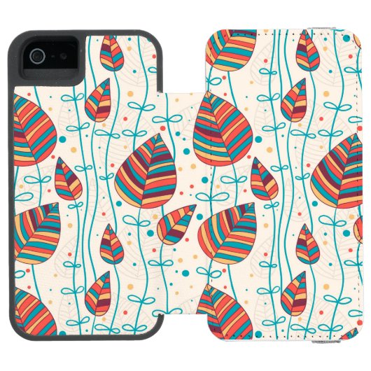 Blumenmuster 5 2 incipio iPhone Geldbeutel-Hülle (Folio Geöffnet)