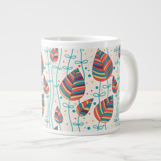 Blumenmuster 5 2 Jumbo-Tasse (Vorderseite Rechts)