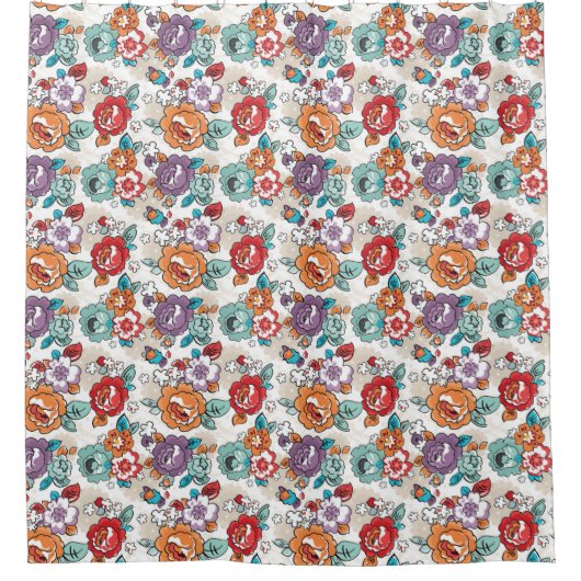 Blumenmuster 5 der abstrakten Eleganz Duschvorhang (Vorderseite)