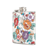 Blumenmuster 5 der abstrakten Eleganz Flachmann (Links)