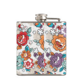 Blumenmuster 5 der abstrakten Eleganz Flachmann (Rückseite)