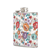 Blumenmuster 5 der abstrakten Eleganz Flachmann (Links)