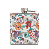 Blumenmuster 5 der abstrakten Eleganz Flachmann (Rückseite)