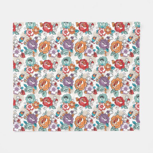 Blumenmuster 5 der abstrakten Eleganz Fleecedecke (Vorderseite (Horizontal))