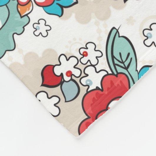 Blumenmuster 5 der abstrakten Eleganz Fleecedecke (Ecke)
