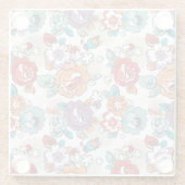 Blumenmuster 5 der abstrakten Eleganz Glasuntersetzer (Rückseite)