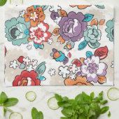 Blumenmuster 5 der abstrakten Eleganz Handtuch (Gefaltet)