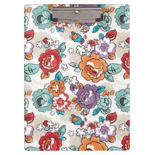 Blumenmuster 5 der abstrakten Eleganz Klemmbrett