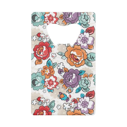 Blumenmuster 5 der abstrakten Eleganz Kreditkarten Flaschenöffner (Vorderseite)