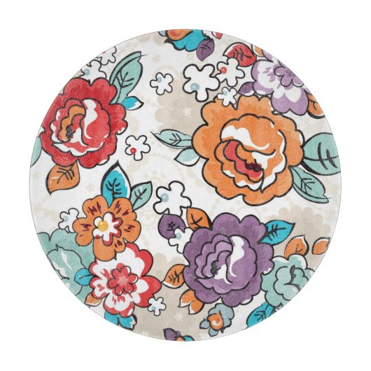 Blumenmuster 5 der abstrakten Eleganz Schneidebrett (Vorderseite)