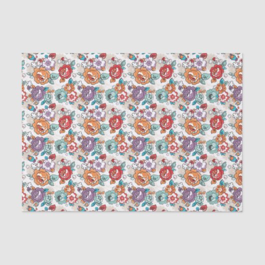 Blumenmuster 5 der abstrakten Eleganz Seidenpapier (Vorderseite)