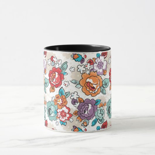 Blumenmuster 5 der abstrakten Eleganz Tasse (Zentrum)