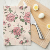 Blumenmuster 5 geschirrtuch (Viertel Falte)