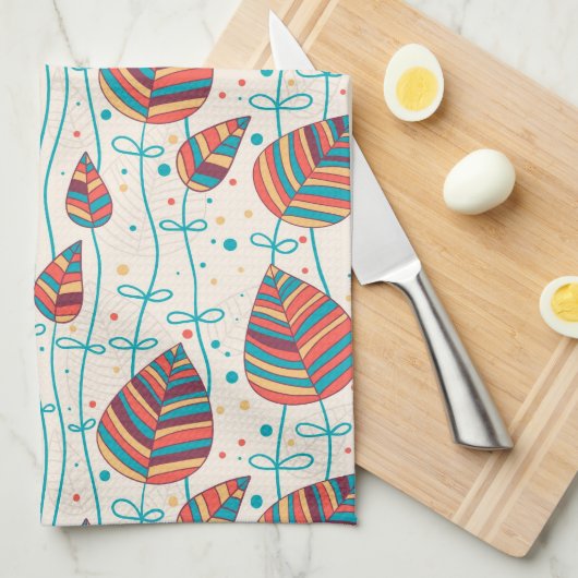 Blumenmuster 5 geschirrtuch (Viertel Falte)