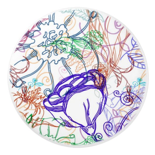 Blumenmuster 5 keramikknauf (Vorderseite)