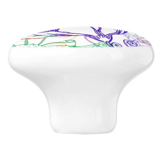 Blumenmuster 5 keramikknauf (Seitenansicht)