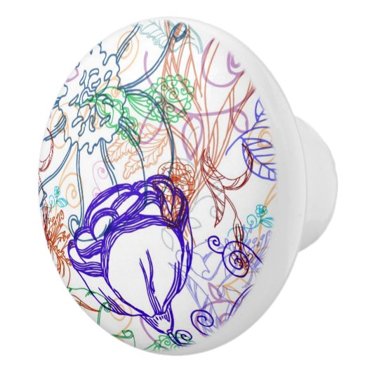 Blumenmuster 5 keramikknauf (Rechts)
