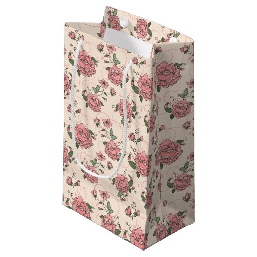 Blumenmuster 5 kleine geschenktüte (Vorderseite Schrägansicht)