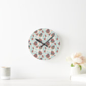 Blumenmuster 5 runde wanduhr (Zuhause)