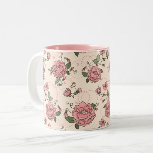 Blumenmuster 5 zweifarbige tasse (Vorderseite Links)