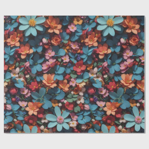 Blumenmuster 6 Schleifpapier Geschenkpapier