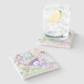 Blumenmuster 6 steinuntersetzer (Seitenansicht)